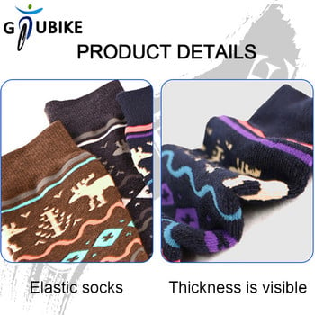 GTUBIKE Зимни щадящи кожата дебели чорапи Удобни колоездене Ски Термоеластични чорапи за катерене Туризъм Мериносова вълна