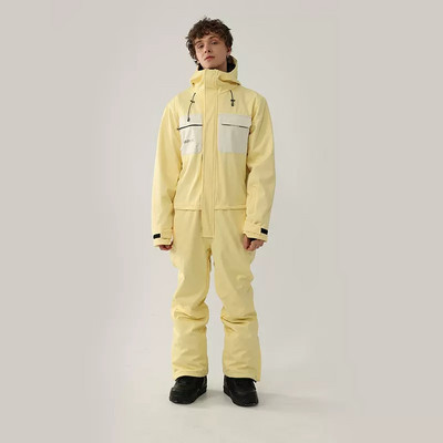 Vientisas slidinėjimo kostiumas Moteriškas Vyriškas Kombinezonas Striukė Kombinezonai Slidinėjimo komplektas Drabužiai Nelaidūs vėjui Atsparūs vandeniui sustorėję šilti lauko snieglentės