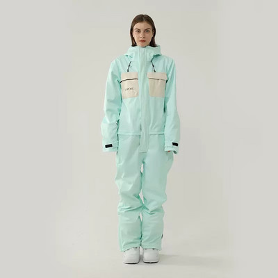 Vientisas slidinėjimo kostiumas Moteriškas Vyriškas Kombinezonas Striukė Kombinezonai Slidinėjimo komplektas Drabužiai Nelaidūs vėjui Atsparūs vandeniui sustorėję šilti lauko snieglentės