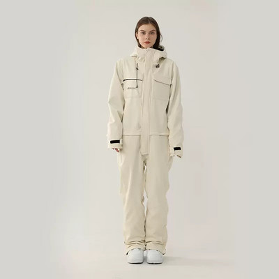 Vientisas slidinėjimo kostiumas Moteriškas Vyriškas Kombinezonas Striukė Kombinezonai Slidinėjimo komplektas Drabužiai Nelaidūs vėjui Atsparūs vandeniui sustorėję šilti lauko snieglentės