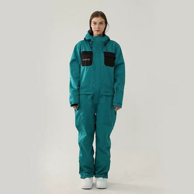 Vientisas slidinėjimo kostiumas Moteriškas Vyriškas Kombinezonas Striukė Kombinezonai Slidinėjimo komplektas Drabužiai Nelaidūs vėjui Atsparūs vandeniui sustorėję šilti lauko snieglentės