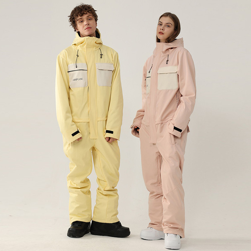 Vientisas slidinėjimo kostiumas Moteriškas Vyriškas Kombinezonas Striukė Kombinezonai Slidinėjimo komplektas Drabužiai Nelaidūs vėjui Atsparūs vandeniui sustorėję šilti lauko snieglentės