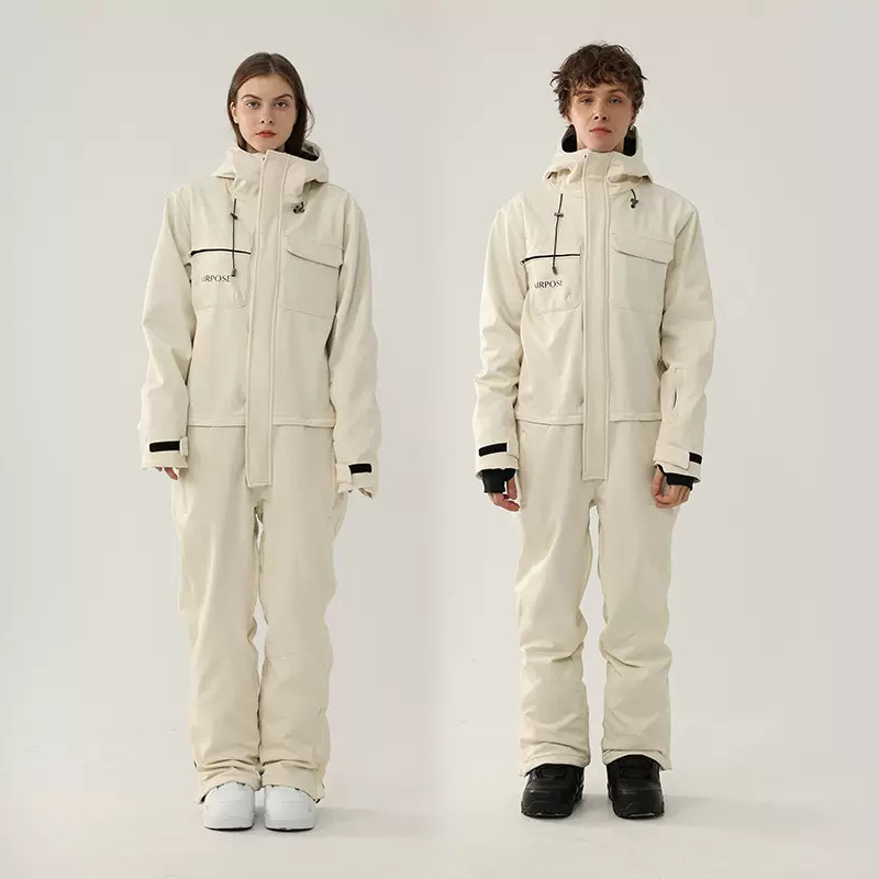 Vientisas slidinėjimo kostiumas Moteriškas Vyriškas Kombinezonas Striukė Kombinezonai Slidinėjimo komplektas Drabužiai Nelaidūs vėjui Atsparūs vandeniui sustorėję šilti lauko snieglentės