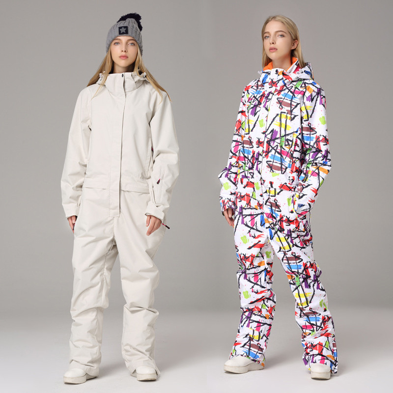 Salopete de schi impermeabile dintr-o bucată pentru femei, cu glugă, pentru snowboard, sport, impermeabile, pentru femei, pentru zăpadă, pentru exterior, pentru femei.