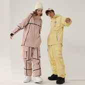 Új síruha női férfi sport snowboard dzseki overál meleg kapucnis síkészlet szélálló vízálló téli ruházat hónadrág