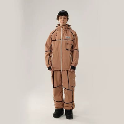 Új síruha női férfi sport snowboard dzseki overál meleg kapucnis síkészlet szélálló vízálló téli ruházat hónadrág