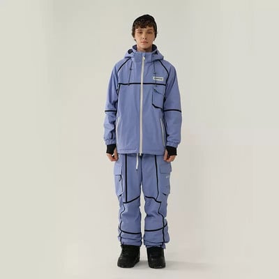 Új síruha női férfi sport snowboard dzseki overál meleg kapucnis síkészlet szélálló vízálló téli ruházat hónadrág