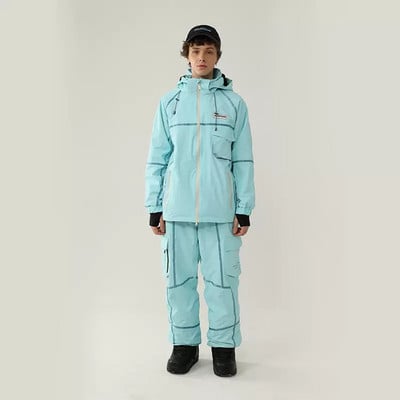 Új síruha női férfi sport snowboard dzseki overál meleg kapucnis síkészlet szélálló vízálló téli ruházat hónadrág