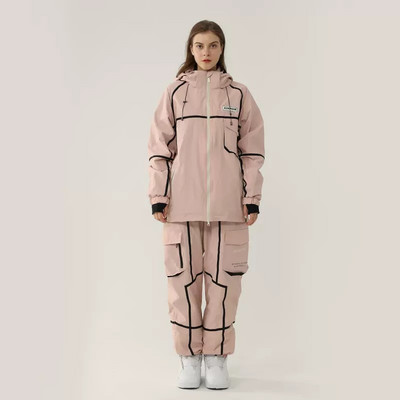 Új síruha női férfi sport snowboard dzseki overál meleg kapucnis síkészlet szélálló vízálló téli ruházat hónadrág