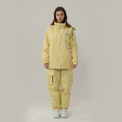 Új síruha női férfi sport snowboard dzseki overál meleg kapucnis síkészlet szélálló vízálló téli ruházat hónadrág