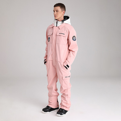 2022 Salopetă de schi dintr-o bucată pentru femei, costume de zăpadă, în aer liber, cu glugă, rezistentă la vânt, impermeabilă, pentru femei, pentru femei, pentru snowboard, ținute, haine