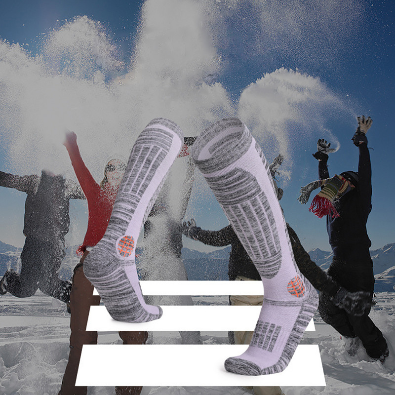 KoKossi sízokni hosszú cső Ajtói Hegymászó Sport Melegen Tartó Törülköző Alsó Vastag Kopásálló Férfi Női Snowboard Zokni