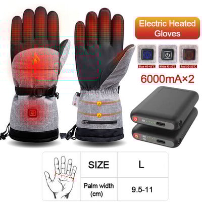 Loogdeel önmelegedő kézmelegítő elektromos hőkesztyű férfi női vízálló snowboard kerékpározás motorkerékpár kerékpáros síkesztyű