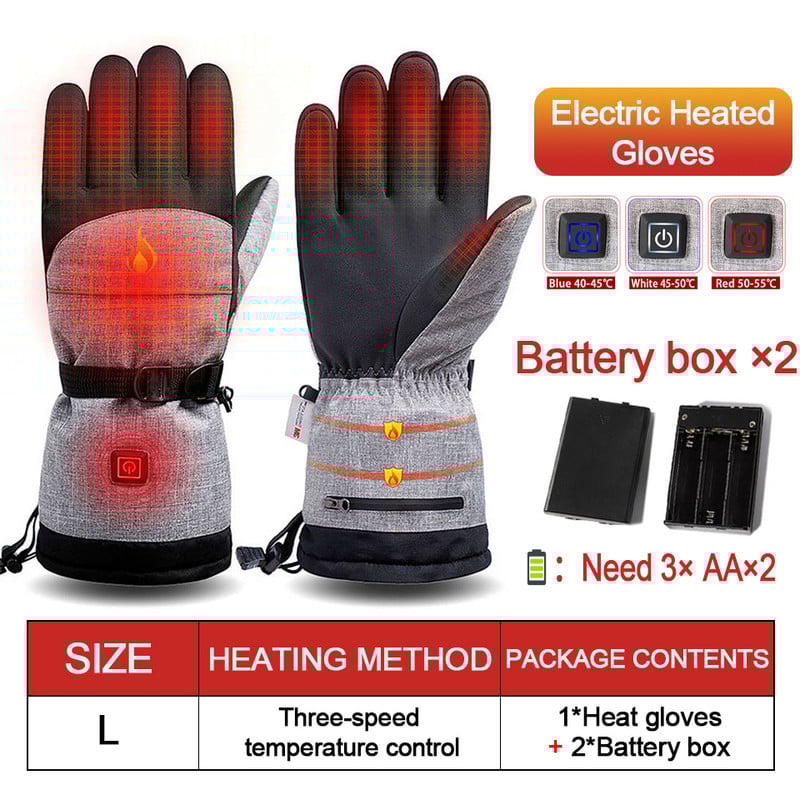 Loogdeel önmelegedő kézmelegítő elektromos hőkesztyű férfi női vízálló snowboard kerékpározás motorkerékpár kerékpáros síkesztyű