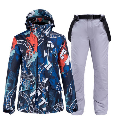 2021-es új férfi síruha szuper meleg vízálló szélálló snowboard kabát nadrág téli hóruhák férfi síelés snowboard szettek