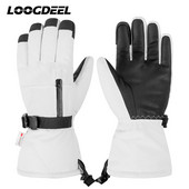 Loogdeel kültéri síkesztyűk vízálló érintőképernyős funkció Snowboard hőkesztyűk meleg motorosszán kesztyűk férfi női