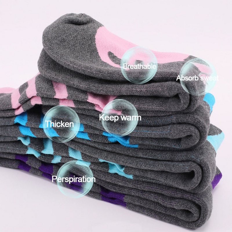 KoKossi Felnőtt Téli Hosszú Tube Sízokni Sűrített Törülköző Alsó Izzadságelnyelő Meleg Hegymászó Zokni Szabadtéri Sportzokni