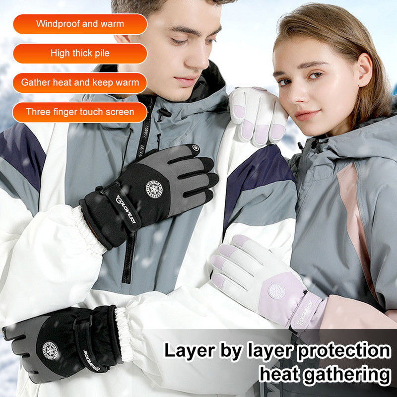 Női Téli kesztyűk Hó Síelés Vastag Vízálló Férfi Sport Ourdoor Cycle Snowboard Motorkerékpár Páros Kesztyű Ajándék Új 2022