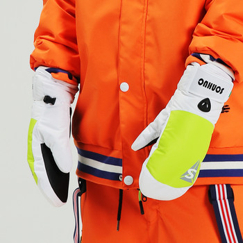 ET Ски ръкавици Сноуборд Водоустойчиви зимни термични ръкавици за сняг Ски моторни шейни -30 Въже за китката Мъже Жени Сензорен телефон Светлоотразителни