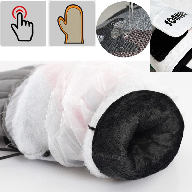 ET Mănuși de schi pentru snowboard, impermeabile, iarnă, mănuși termice pentru zăpadă, schi, motocicletă de zăpadă -30 frânghie pentru încheietura mâinii, bărbați, femei, tactil, telefon reflectorizant