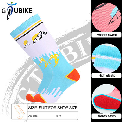 GTUBIKE Топли чорапи за колоездене на открито Зимни дишащи студоустойчиви абсорбиращи потта еластични топлинни спортни дълги чорапи