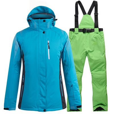 -30 Blue Pure Colors Női és Férfi hóruha, Snowboard Ruházat Téli Vízálló Jelmezek Síkészletek Kabát + Övnadrág