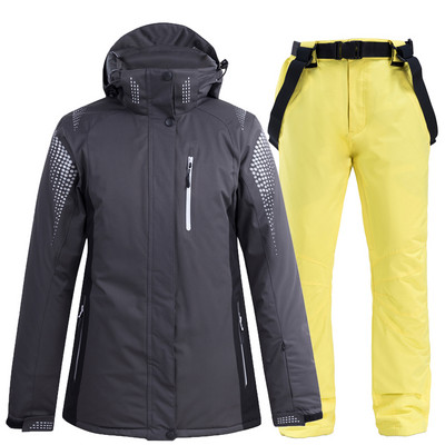 -30 Blue Pure Colors Női és Férfi hóruha, Snowboard Ruházat Téli Vízálló Jelmezek Síkészletek Kabát + Övnadrág