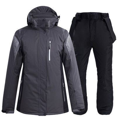 -30 Blue Pure Colors Női és Férfi hóruha, Snowboard Ruházat Téli Vízálló Jelmezek Síkészletek Kabát + Övnadrág