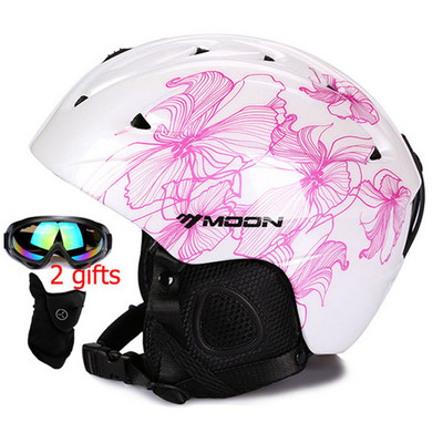 MOON Ски Сноуборд Покривало за каска Есен Зима Възрастни мъже Скейтборд оборудване Спортна безопасност Ски каски с очила 2 подаръка
