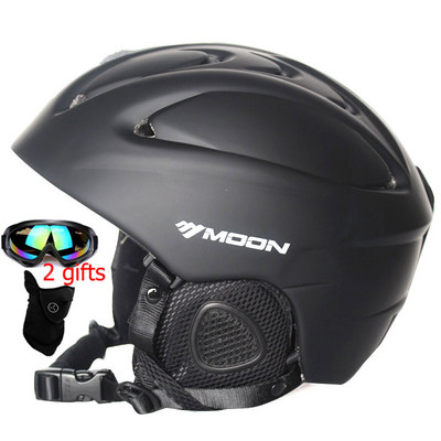MOON Ски Сноуборд Покривало за каска Есен Зима Възрастни мъже Скейтборд оборудване Спортна безопасност Ски каски с очила 2 подаръка