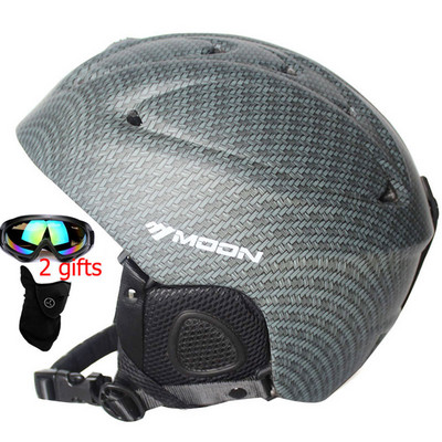 MOON Ски Сноуборд Покривало за каска Есен Зима Възрастни мъже Скейтборд оборудване Спортна безопасност Ски каски с очила 2 подаръка