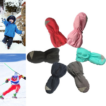 Детски ски ръкавици с пълни пръсти Зимни щадящи кожата водоустойчиви удебелени затоплящи спортове на открито Хокей на лед Ски ръкавица с ръкавици Подарък