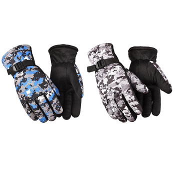 Зимни ветроустойчиви термични поларени ръкавици Спортни ръкавици за колоездене с пълен пръст Водоустойчиви мъжки ски ръкавици за сноуборд