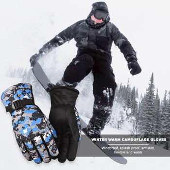 Зимни ветроустойчиви термични поларени ръкавици Спортни ръкавици за колоездене с пълен пръст Водоустойчиви мъжки ски ръкавици за сноуборд