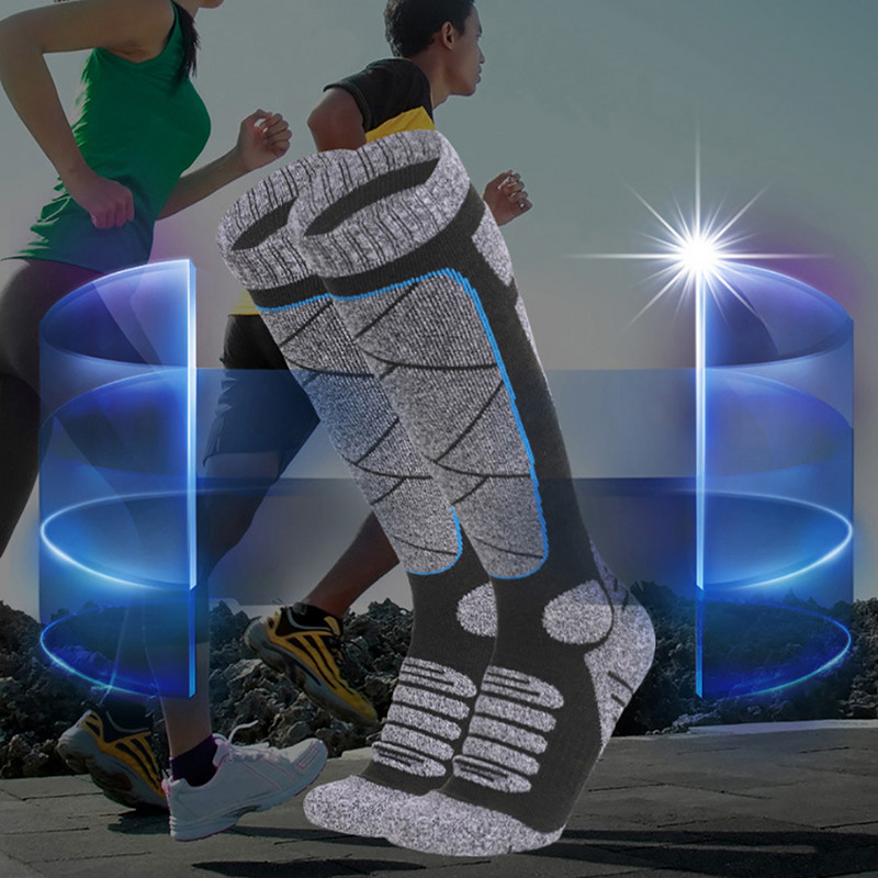 KoKossi Outdoor Sports Sízokni Vastag Kényelmes Hegymászó Zokni Törülköző Alsó Hosszú Tubus Zokni Elnyeli az Izzadságot Tartsa Melegen