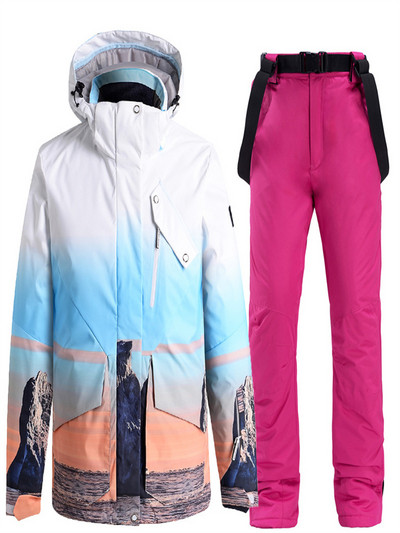 Ски костюм Мъжко Дамско яке за сноуборд + панталон Облекло за сноуборд водоустойчиво Ветроустойчиво палто за ски Панталони Дебела термична парка