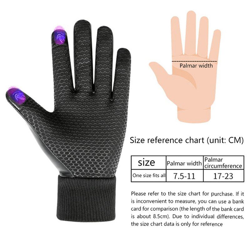 Унисекс кожени ръкавици Черен кашмирен ветроустойчив водоустойчив сензорен екран Топли вълнени ръкавици