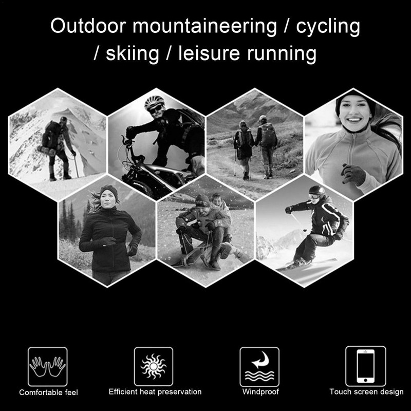 Зимни топли със сензорен екран ръкавици за бягане, колоездене за мъже, жени за B-FOREST Унисекс със сензорен екран, зимни топлинни топли спортове