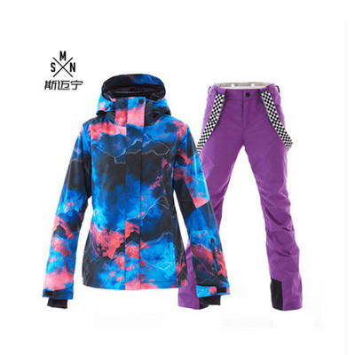 30 moterų slidinėjimo kostiumų snieglenčių striukė ir kalnų slidinėjimo kelnės, neperšlampamos, vėjui atsparios, kvėpuojančios lauko žiemos šilto palto sniego rinkinys
