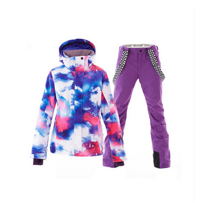 30 moterų slidinėjimo kostiumų snieglenčių striukė ir kalnų slidinėjimo kelnės, neperšlampamos, vėjui atsparios, kvėpuojančios lauko žiemos šilto palto sniego rinkinys