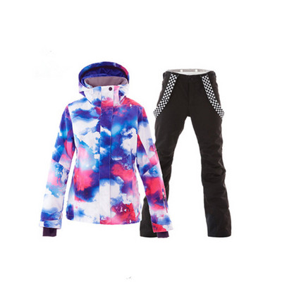 30 moterų slidinėjimo kostiumų snieglenčių striukė ir kalnų slidinėjimo kelnės, neperšlampamos, vėjui atsparios, kvėpuojančios lauko žiemos šilto palto sniego rinkinys