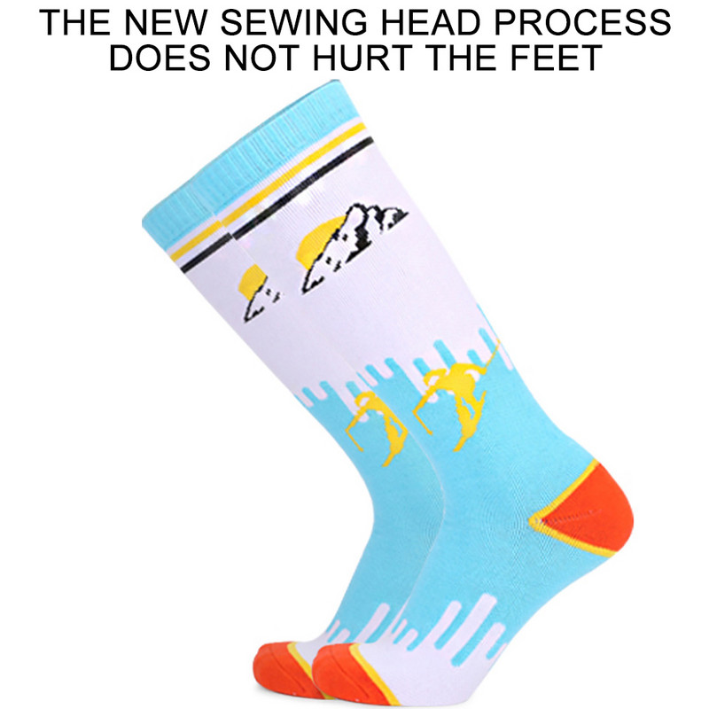 Колоездене Ски Дълги тръбни чорапи Зима Ски на открито Велосипед Катерене Туризъм Високо еластични абсорбиращи потта Спортни топли чорапи