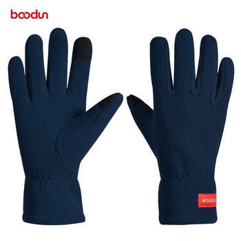 Boodun Зимни ръкавици със сензорен екран Мъже Жени Топли термополарени ръкавици Ветроустойчиви Ръкавици за бягане на открито, ски, сноуборд