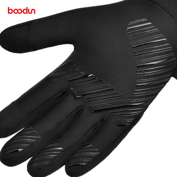 BOODUN Есенни зимни ръкавици Мъжки топли топлинни поларени ръкавици Сензорен екран Нехлъзгащи се спортни на открито Колоездене Велосипед Ски ръкавици за бягане