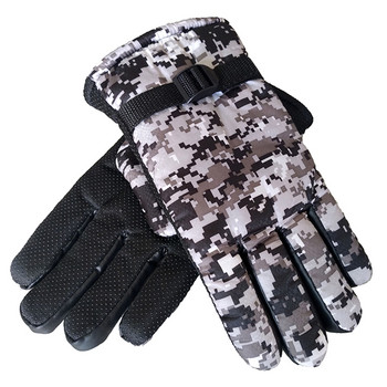 Зимни топли ръкавици за мъже на открито Военни камуфлажни ски топли удебелени водоустойчиви ръкавици Отопляеми модни ръкавици за каране на велосипед Ски ръкавици