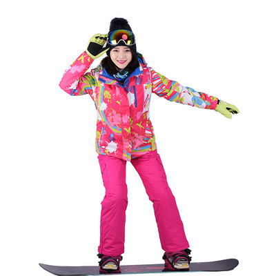 Zimný lyžiarsky overal Goexplore, dámsky zahusťovací teplý priedušný outdoorový športový set na sneh a snowboarding, nepremokavý, dámsky, nohavice a bunda