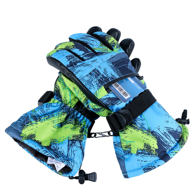 Popularne zimske rukavice za snowboard motorne sanke Graffiti Design Outdoor Muškarci Žene Dame Zaslon osjetljiv na dodir Plave Skijanje Snježne Tople rukavice