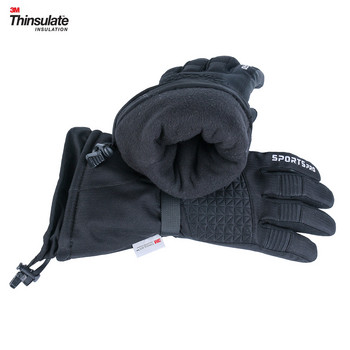 Висококачествени зимни ски ръкавици за сняг черни мъжки жени 3M Thinsulate водоустойчиви Thouchscreen сноуборд моторни шейни ръкавици