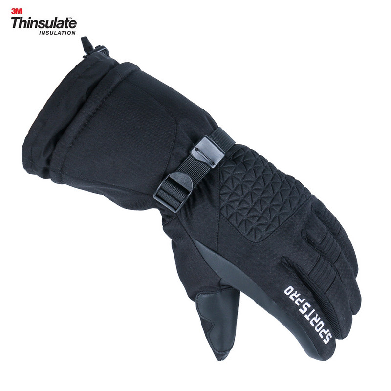 Висококачествени зимни ски ръкавици за сняг черни мъжки жени 3M Thinsulate водоустойчиви Thouchscreen сноуборд моторни шейни ръкавици