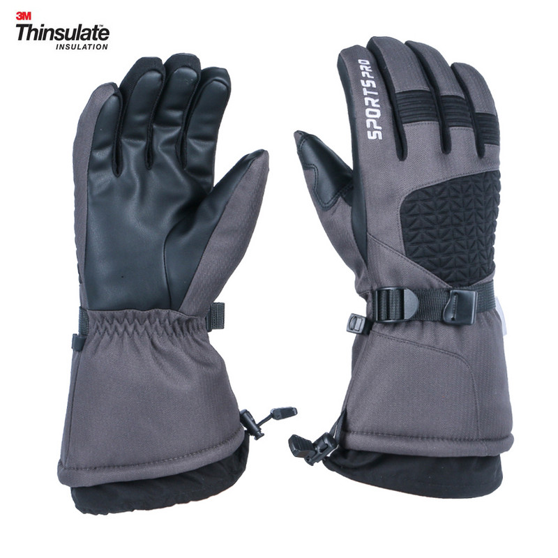 Висококачествени зимни ски ръкавици за сняг черни мъжки жени 3M Thinsulate водоустойчиви Thouchscreen сноуборд моторни шейни ръкавици